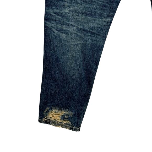 Adriano Goldschmied Patched Slouchy Jean SZ 27 Ex Boyfriend Slim Thrashed Blue - Picture 8 of 16